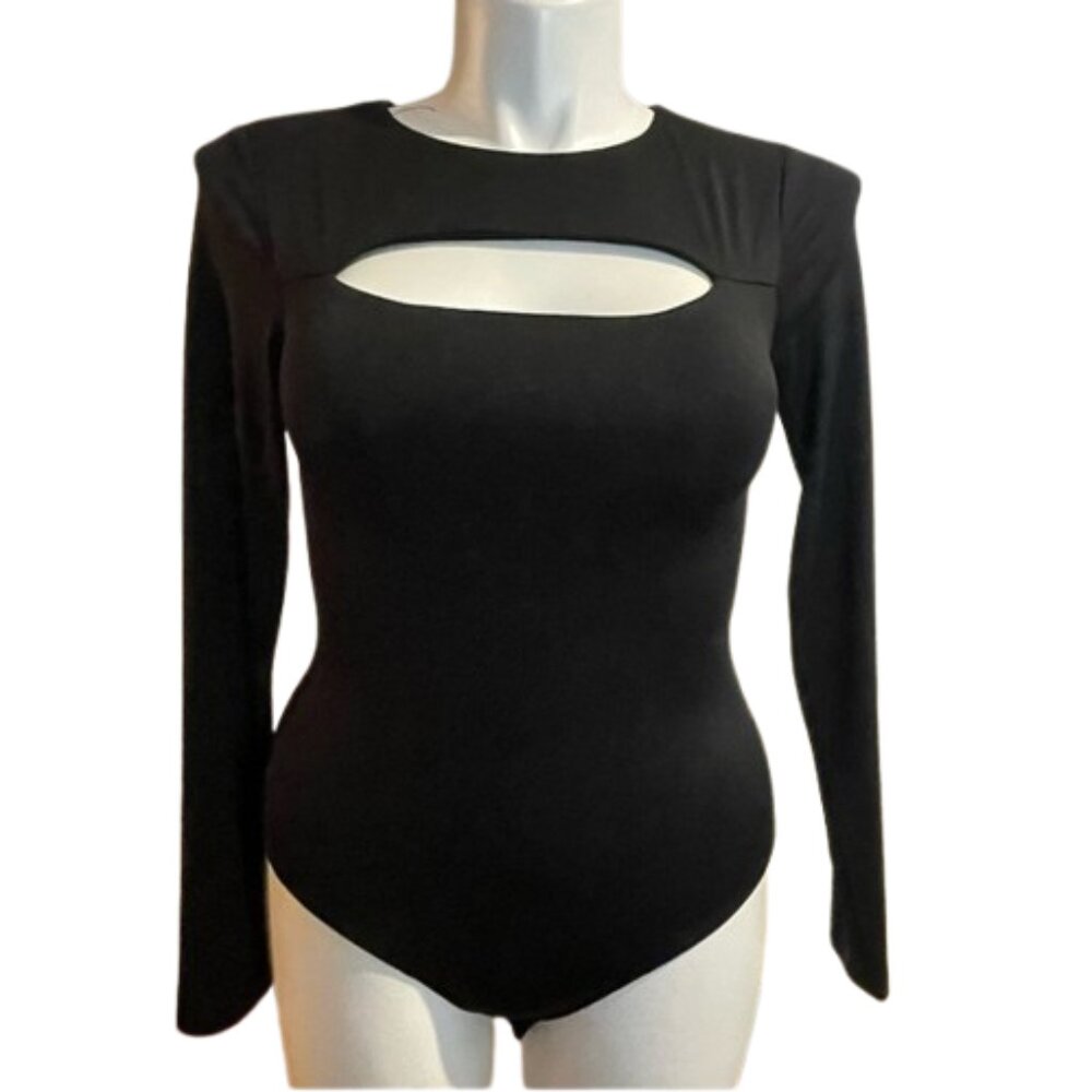 SWS Contour Black Long Sleeve Cutout Bodysuit – XL